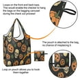 thumbnail image 4 of 5 Pack Foldable Shopping Bag,Skull Pumpkin Halloween Pattern Reusable Grocery Bags with Pockets,Large Reusable Tote Bags with Handles Waterproof & Lightweight, 4 of 6