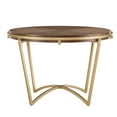 thumbnail image 4 of Weston Home Alannis Natural Finish Dining Table with Gold Metal Base, 4 of 9