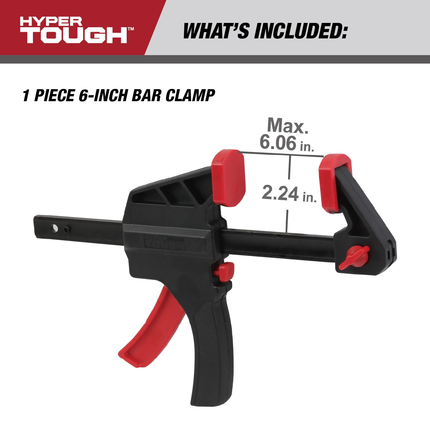 Hyper Tough 6-inch Trigger Ratcheting Bar Clamp and Spreader, Nylon