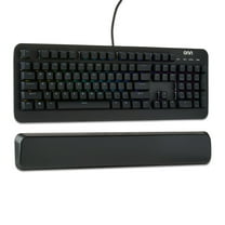 onn Gaming Mechanical Keyboard with Blue Switches, Adjustable 16.8M LED Lighting, 104 Keys, Black