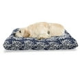 thumbnail image 1 of Acanthus Pet Bed, Continuous Classic Botanical Motif Pattern with Curls and Swirls, Chew Resistant Pad for Dogs and Cats Cushion with Removable Cover, 24" x 39", Night Blue and Eggshell, by Ambesonne, 1 of 4