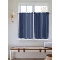 thumbnail image 6 of Tier Curtains 45 Inches Long, Navy Blue Striped Window Treatment Curtain Drapes, Navy Blue White Farmhouse Stripes Small Curtain Drapes for Bathroom Laundry Room, 27.5"x45", 2 Panels, 6 of 7