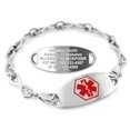 thumbnail image 1 of MedicEngraved Stainless Steel Custom Medical Alert Bracelet - 6mm Infinity Link, 1 of 8