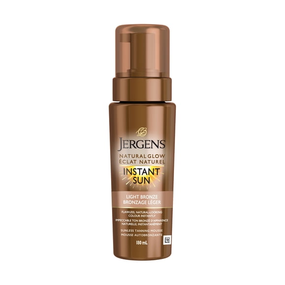 Jergens Natural Glow Instant Sun Sunless Tanning Mousse - Light Bronze, 180mL