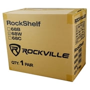 (2) Rockville RockShelf 68W White 6.5 Home Bookshelf Speakers+8 Speaker Stands