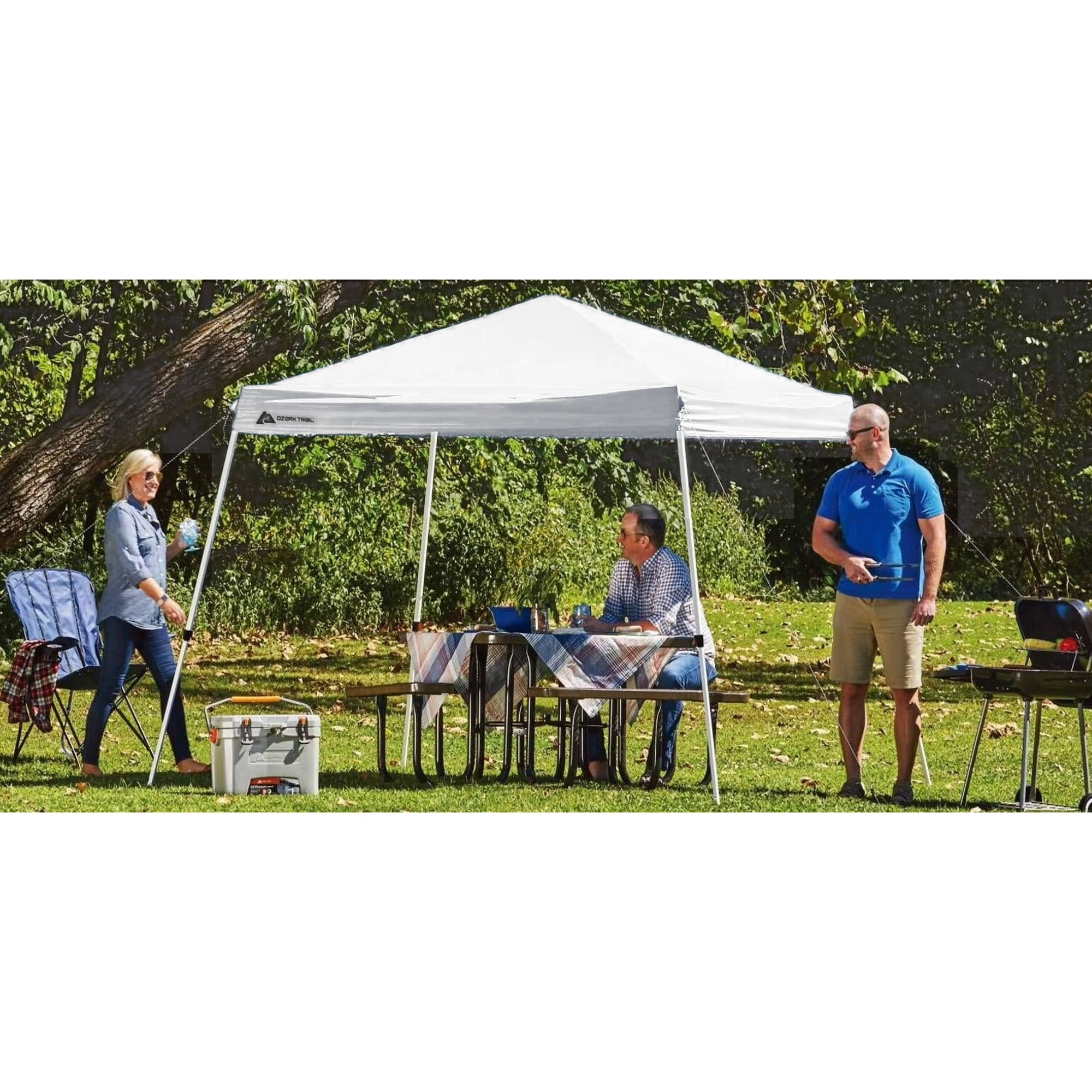Ozark Trail 10' x 10' Instant Slant Leg Pop-up Canopy, Arctic White