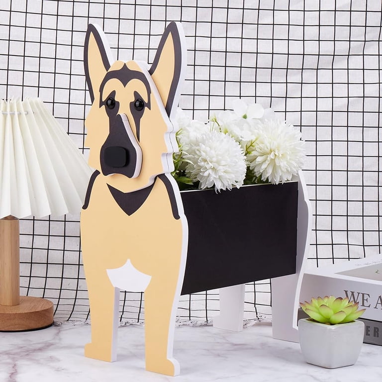German Shepherd Dog Planter Plant Pots Pet Animal Shaped Planter Pot Flower  Garden Planter Plant Storage Container PVC for Indoor Outdoor Garden ...