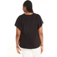 thumbnail image 2 of Terra & Sky Women's Plus Size Ribbed Flutter Sleeve Top, Sizes 0X-5X, 2 of 5