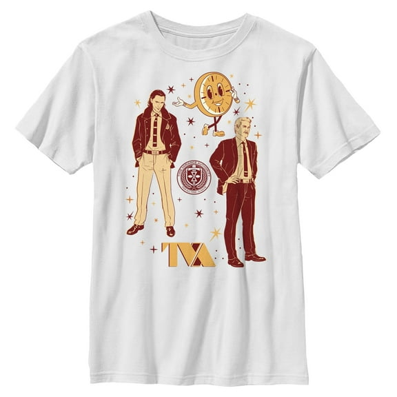 Boy's Marvel Loki Retro Characters  Graphic Tee White X Small