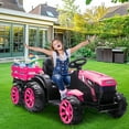 thumbnail image 7 of NEILA 12V Battery-Powered Ride-On Tractor for Kids – Dual Motor Electric Vehicle with Remote Control, 3-Speed Settings, LED Lights & USB Audio – Perfect Gift for Young Farmers,Pink, 7 of 7