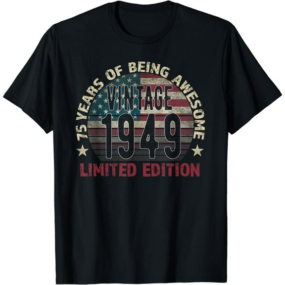 75th Birthday Gift men Vintage born 1949 turning 75 Year Old T-Shirt