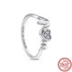 thumbnail image 1 of Auténtico 100% Plata de Ley 925 corona corazón flor ala circonita transparente brillante CZ Pantaro anillos para mujer joyería aniversario, 1 of 5
