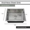 thumbnail image 2 of Hanover 18" Stainless Steel Undermount Single Bowl Sink | Handmade Pure Nano Brushed Surface | Rubber Pad and Wire Rack Included | 18 Gauge Steel, 2 of 9