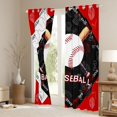 thumbnail image 3 of jejeloiu Baseball Pattern Curtains Pack of 2 (42x84 Each),Ball Sport Game Curtains Blackout For Boys Kids, 3 of 6