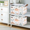 thumbnail image 2 of Yayeee Foldable Storage Basket for Shelves with Handles Set of 2 Waterproof Cloth Bins, Halloween Pumpkin, 2 of 7