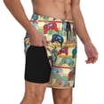 thumbnail image 2 of Balery Retro With Joysticks Bañador para hombre, shorts de playa de secado rápido con entrepierna y forro de compresión-Medium, 2 of 6