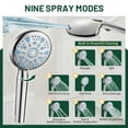 thumbnail image 5 of Cobbe 10-Inch Dual Shower Heads with Handheld Spray Combo, 3-Way Rain Shower Head, 9-Spray Patterns Handheld Shower, Chrome, 5 of 12