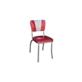 thumbnail image 2 of V-Back Diner Chair with Stripe with 1" Pulled Seat-Color:Zodiac Burgundy/Zodiac Silver, 2 of 5