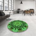 thumbnail image 3 of Ahgly Company Indoor Round Patterned Deep Emerald Green Area Rugs, 5' Round, 3 of 6