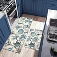 thumbnail image 3 of Ocean Kitchen Rugs Non Slip Set of 2 Waterproof, Coastal Kitchen Mats 2 Piece Kitchen Floor Mat Cushioned, Marine Life Anti Fatigue Runner Standing Floor Comfort Mats, 18'''' x 48''''+18'''' x 30'''', 3 of 6