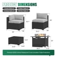 thumbnail image 5 of LazySunsets 8-Piece Outdoor Patio Furniture Set with Fire Pit Table, Wicker Rattan Sectional Sofa Conversation Sets, Light Gray, 5 of 10