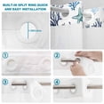 thumbnail image 4 of No Hook Shower Curtain, Blue Teal Coastal Shower Curtains for Bathroom with See Through Top Window, Coral Starfish Seaside Summer Beach Waterproof & Washable Bath Curtain Small Stall 36"x78", 4 of 9