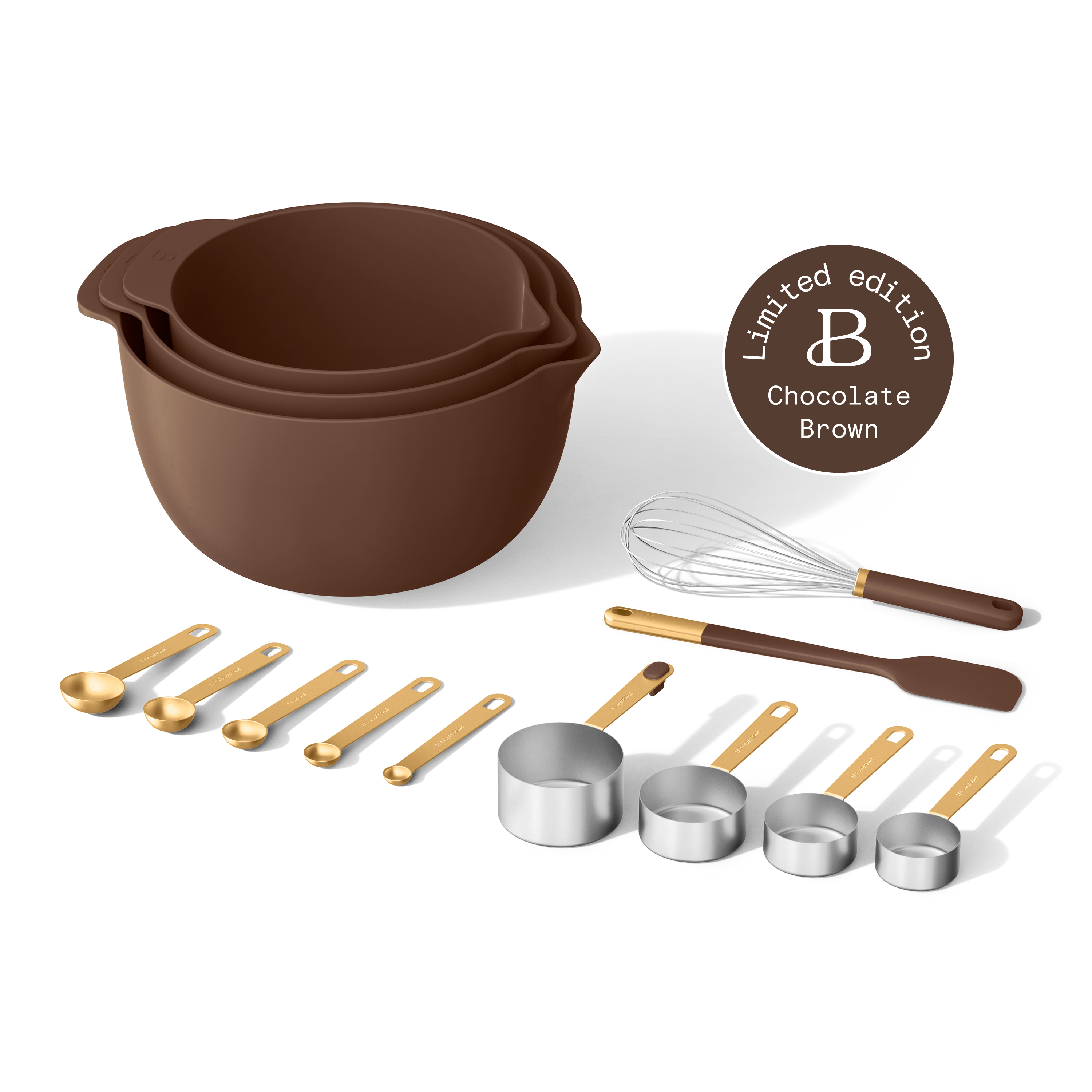 Beautiful 14-Piece Mix & Measure Set by Drew Barrymore, Brown photo 2