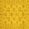 thumbnail image 1 of Ahgly Company Machine Washable Indoor Square Oriental Yellow Traditional Area Rugs, 6' Square, 1 of 1