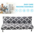 thumbnail image 4 of SHANNA Armless Futon Slipcover Stretch Full Folding Sofa Bed Cover Couch Lounge Covers, Gray Geometric, 4 of 8