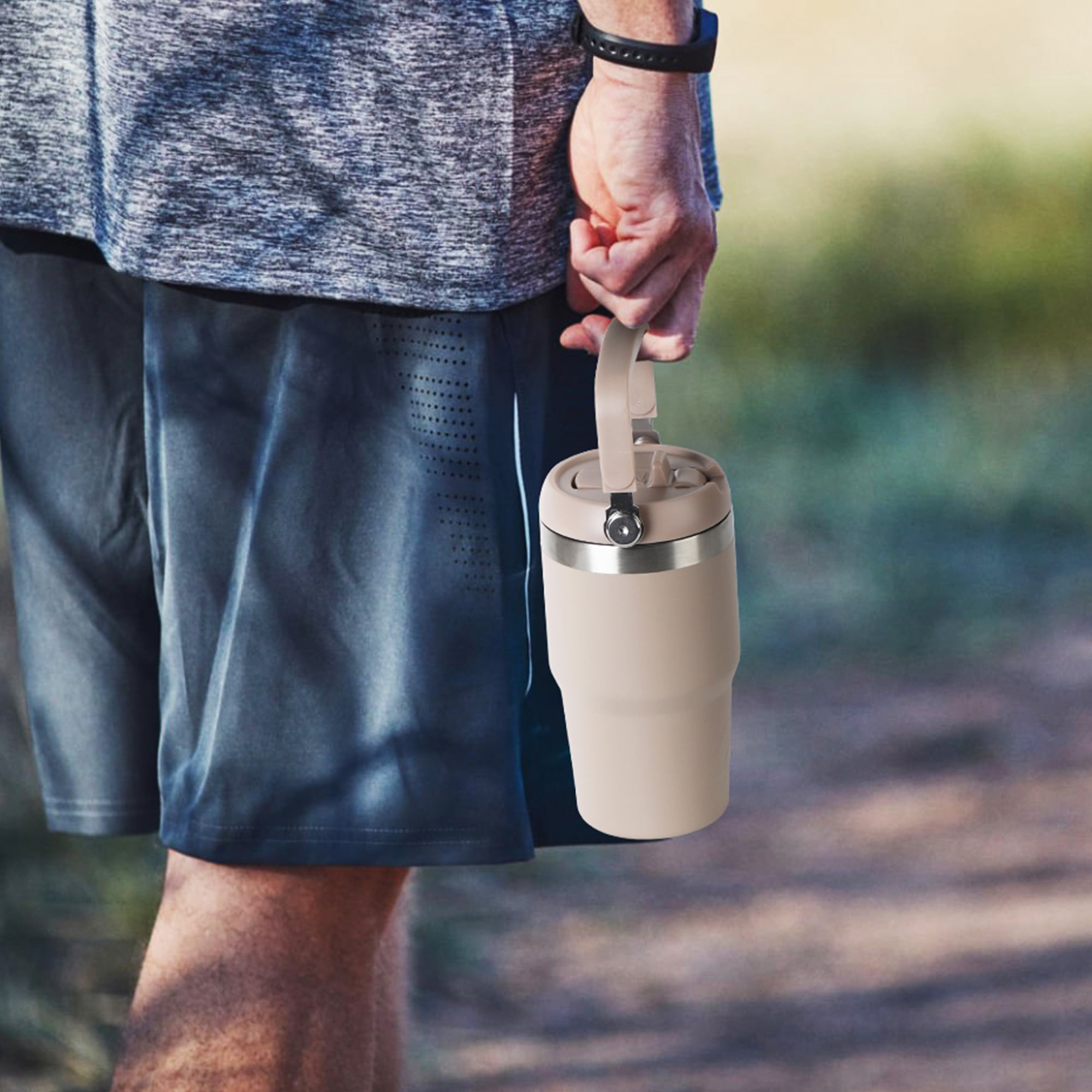Ozark Trail 18 oz Stainless Steel Insulated Swivel Tumbler, Tan
