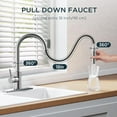 thumbnail image 2 of Chrome Kitchen Faucet with Pull Down Sprayer, High Arc Modern Classic Sink Faucet Stainless Steel with Deck Plate Fit for 1 or 3 Hole for Pot Filler Bar Farmhouse Laundry Rv, 2 of 13