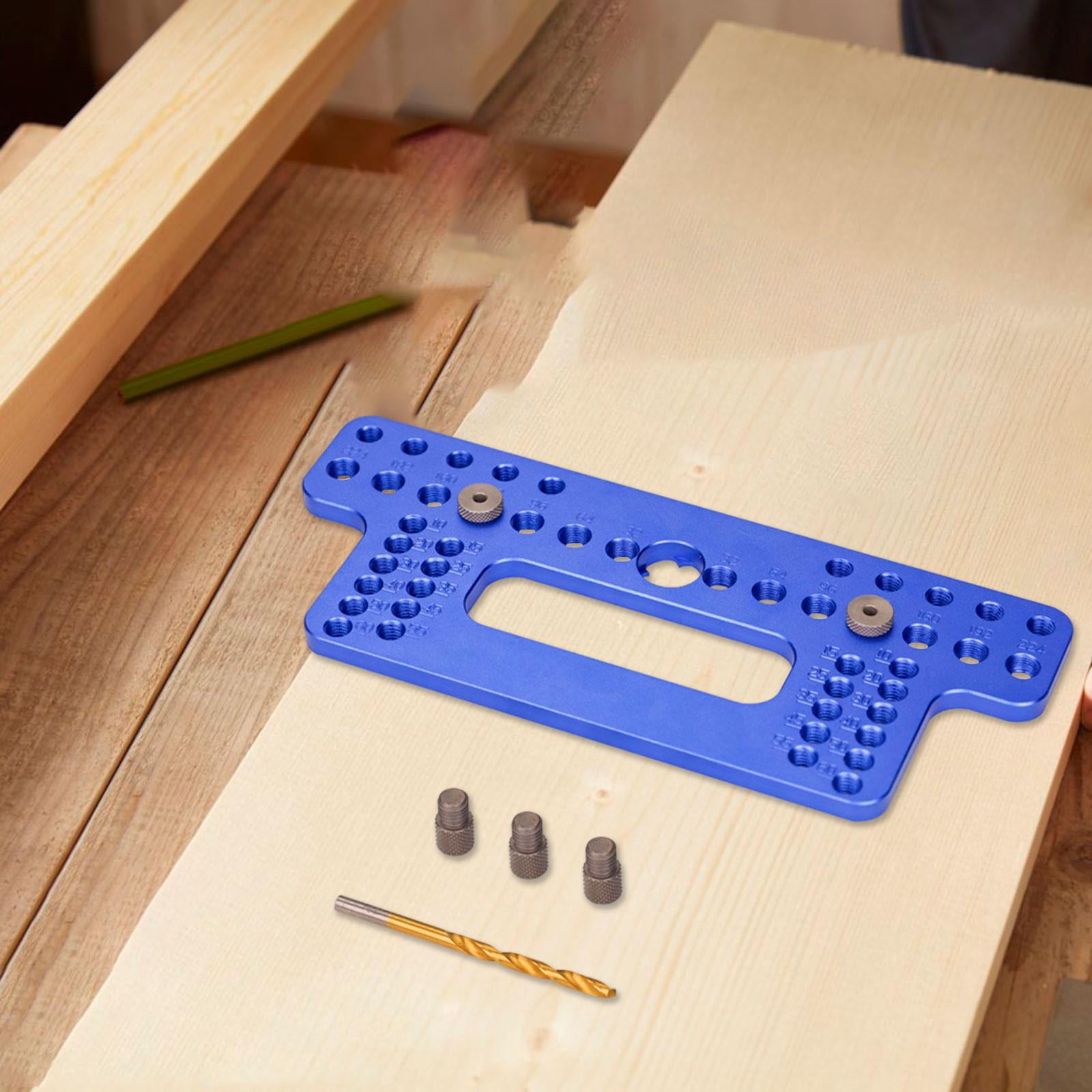 Nishiyuenyi Drawer Pull Drill Cabinet Hardware Jig Positioning Hole Opener, Woodworking Wood blue