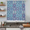 thumbnail image 4 of Vintage Morocco Sheer Curtains 45 Inches Long, Traditional Tribal Abstract Geometric Blue Light Filering Curtains, Breathable Simi Curtain Privacy Drapes for Kitchen Bathroom Small Window Treatment, 4 of 9