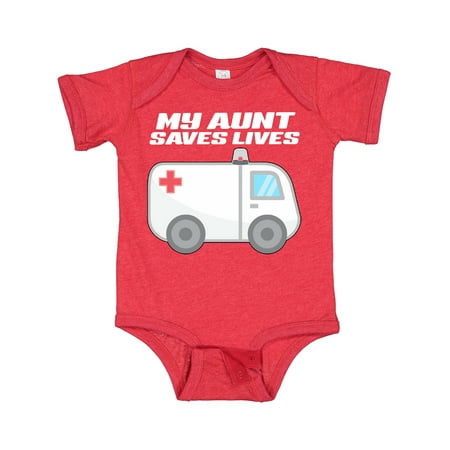 

Inktastic My Aunt Saves Lives- Ambulance Gift Baby Boy or Baby Girl Bodysuit