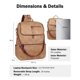 thumbnail image 2 of Mochila para portátil FADEON Leather Travel 15.6 pulgadas para mujer, color camel, 2 of 9