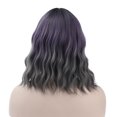thumbnail image 4 of RightOn 14" Purple Grey Ombre Wig Short Curly Wig with Bangs Ombre Purple Wig Synthetic Wigs Women Girls Ombre Wig with Wig Cap, 4 of 6