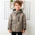 thumbnail image 2 of Cethrio Boys Winter Coats, Windproof Thickened Zip up Warm Winter Outerwear with Hood Khaki Size 6, 2 of 6