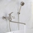 thumbnail image 3 of Two-hole wall-mounted kitchen mixer, kitchen sink mixer with 360 hot and cold water mixer gun, 3 of 4
