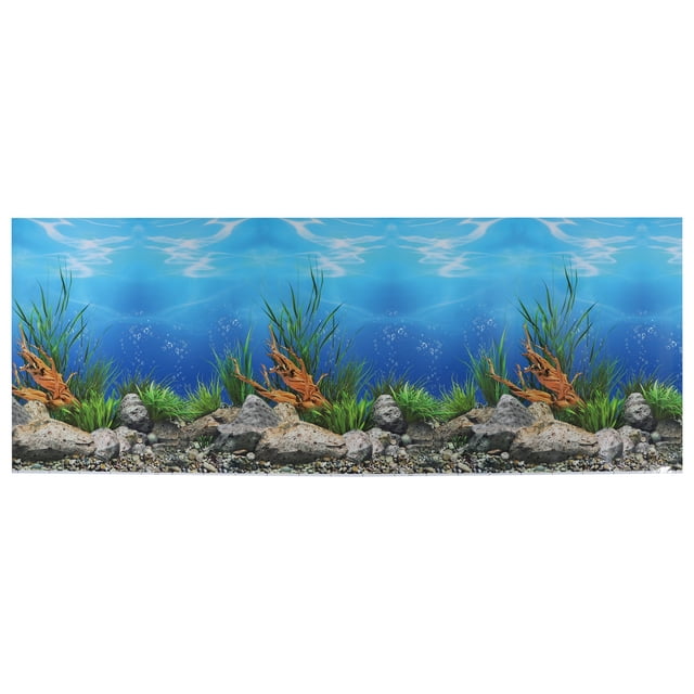Unique Bargains Aquarium Background Poster Double-sided Fish Tank Background Decorative Paper Sticker 83.46"x31.50"