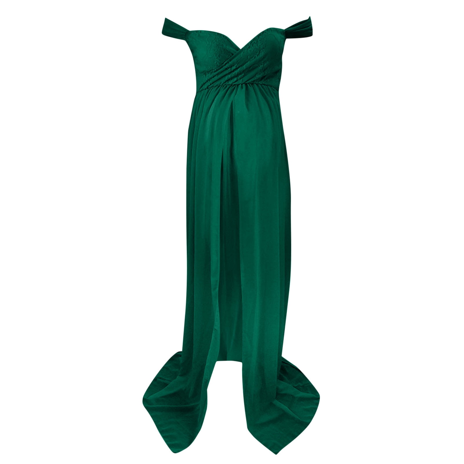 green off the shoulder maternity dress Pakistani Bridal Walima Wear in Turquoise Color Small main image 0