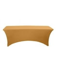 thumbnail image 3 of Balsa Circle 8 Feet Rectangular Spandex Fitted Party Wedding Tablecloth Gold, 3 of 8