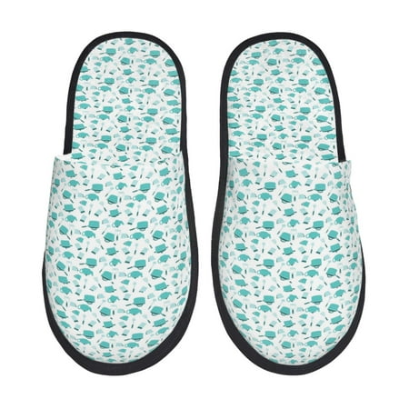 Balery Utensiles Slient Indoor Furry Fleece Comfort House Shoes Soft Non-Slip Home Shoes Cotton slippers House Slippers-- Large
