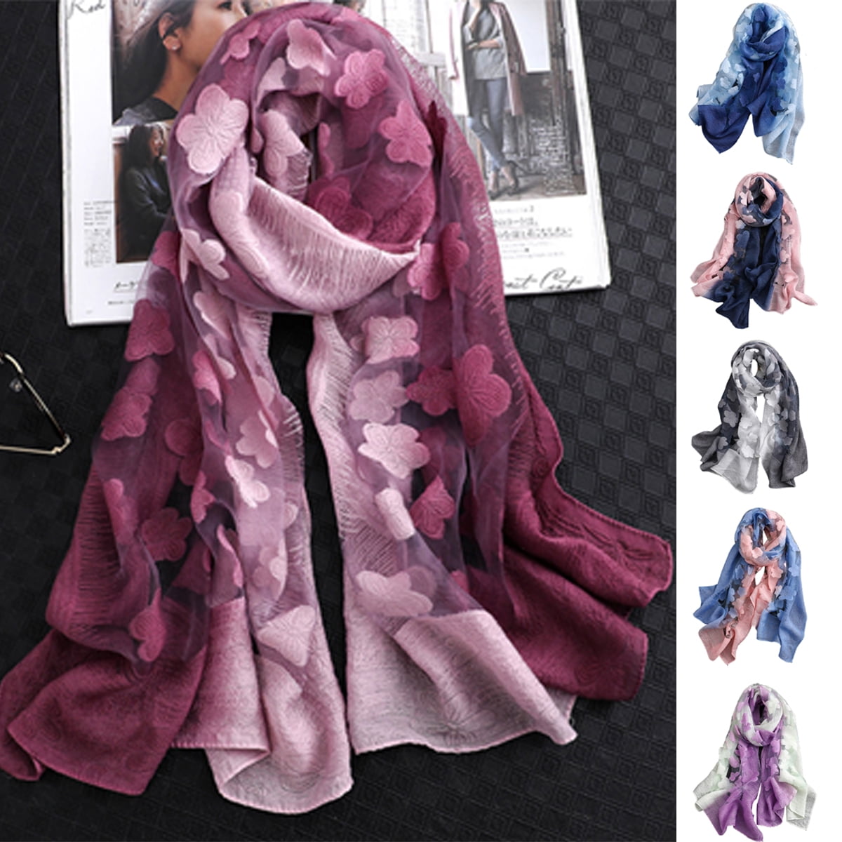 Tie Dye Womens Silky Like Scarf Sunscreen Shawl Scarf Long Satin Scarves Tie Dye Womens Silky Like Scarf Sunscreen Shawl Scarf Long Satin Scarves