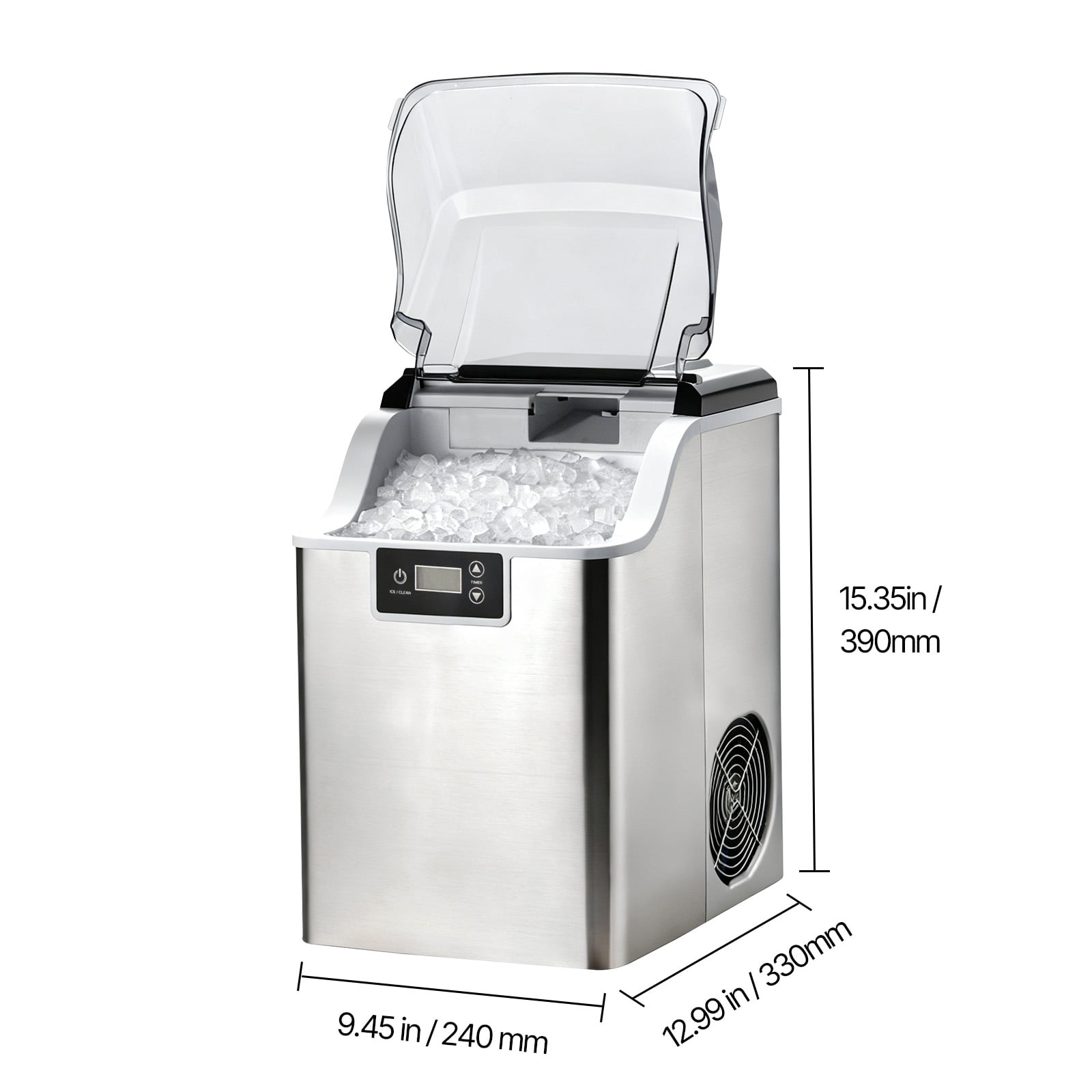 KFFKFF Countertop Ice Maker, 44 lbs Daily Capacity, Portable Machine with Self-Cleaning Function, 4 lbs Ice Storage, Nugget Ice Maker for Home, Kitchen, Office, Bar, and Parties