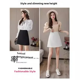 thumbnail image 4 of Vestido mini de mujer, falda de cintura alta, corte A, primavera y verano, vestido pequeño de un solo paso, falda de traje profesional adelgazante negra, 4 of 4