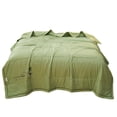 thumbnail image 2 of Cotton-Spandex Cooling Quilt Queen Size - 3x Breathable Summer Blanket with Temperature Control & Moisture-Wicking Technology, All-Season Lightweight Bedding for Hot Sleepers Green, 2 of 8