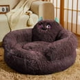 thumbnail image 4 of mdesiwst Plush Cat Calming Bed Cute Shape Dog Donut Bed with Raised Head And Neck Support Pads Cozy Pet Round Cuddler Bed for Cats Puppies, 4 of 8