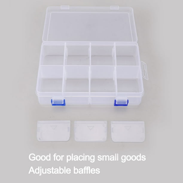 Plastic Grid Storage Box 7 Grids Clear Storage Transparent Container
