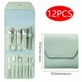 thumbnail image 1 of Juego de manicura profesional, Kit de función completa de acero inoxidable con bolsa plegable, Kits de cortador de manicura, tijeras, herramienta de maquillaje y belleza,12pcs, 1 of 7