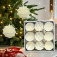 thumbnail image 2 of Cinvoph 9pcs 3.15" Christmas Ball Ornaments, Shatterproof Plastic Xmas Bulbs Decorations for Xmas Tree Winter Holiday New Year Party Supplies, Yellow, 2 of 6
